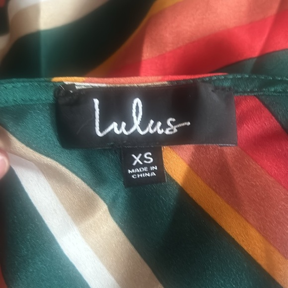 Lulu’s satin multicolor midi dress. Size x-small. - Picture 4 of 4